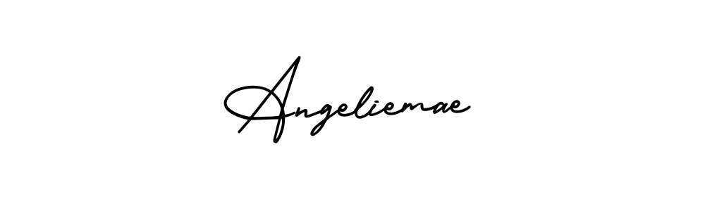 You should practise on your own different ways (AmerikaSignatureDemo-Regular) to write your name (Angeliemae) in signature. don't let someone else do it for you. Angeliemae signature style 3 images and pictures png