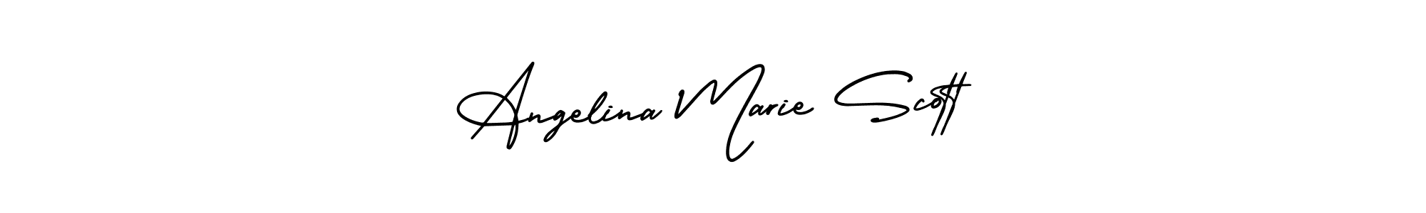 The best way (AmerikaSignatureDemo-Regular) to make a short signature is to pick only two or three words in your name. The name Angelina Marie Scott include a total of six letters. For converting this name. Angelina Marie Scott signature style 3 images and pictures png