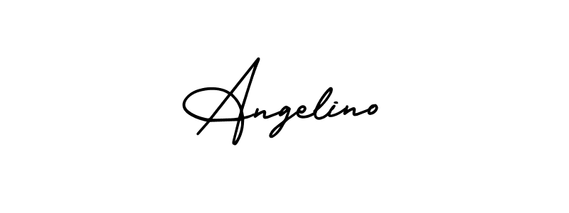 How to make Angelino name signature. Use AmerikaSignatureDemo-Regular style for creating short signs online. This is the latest handwritten sign. Angelino signature style 3 images and pictures png