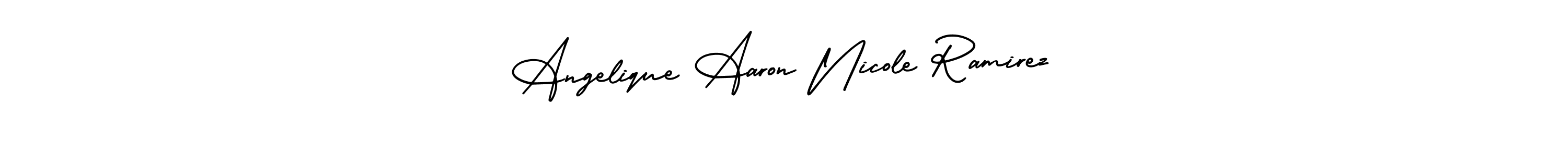 AmerikaSignatureDemo-Regular is a professional signature style that is perfect for those who want to add a touch of class to their signature. It is also a great choice for those who want to make their signature more unique. Get Angelique Aaron Nicole Ramirez name to fancy signature for free. Angelique Aaron Nicole Ramirez signature style 3 images and pictures png