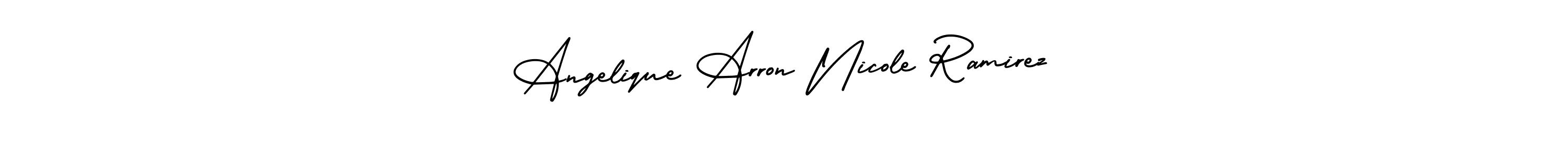 Make a beautiful signature design for name Angelique Arron Nicole Ramirez. With this signature (AmerikaSignatureDemo-Regular) style, you can create a handwritten signature for free. Angelique Arron Nicole Ramirez signature style 3 images and pictures png