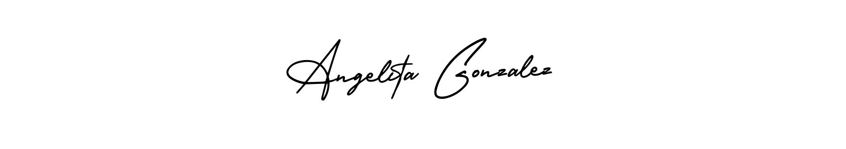 The best way (AmerikaSignatureDemo-Regular) to make a short signature is to pick only two or three words in your name. The name Angelita Gonzalez include a total of six letters. For converting this name. Angelita Gonzalez signature style 3 images and pictures png