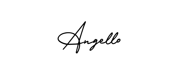 How to make Angello signature? AmerikaSignatureDemo-Regular is a professional autograph style. Create handwritten signature for Angello name. Angello signature style 3 images and pictures png