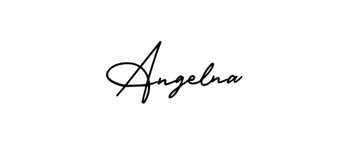 You should practise on your own different ways (AmerikaSignatureDemo-Regular) to write your name (Angelna) in signature. don't let someone else do it for you. Angelna signature style 3 images and pictures png