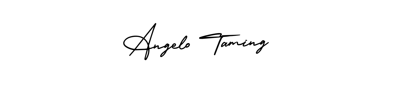 Similarly AmerikaSignatureDemo-Regular is the best handwritten signature design. Signature creator online .You can use it as an online autograph creator for name Angelo Taming. Angelo Taming signature style 3 images and pictures png