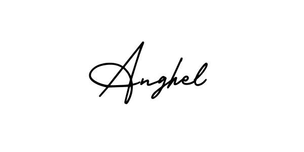 Anghel stylish signature style. Best Handwritten Sign (AmerikaSignatureDemo-Regular) for my name. Handwritten Signature Collection Ideas for my name Anghel. Anghel signature style 3 images and pictures png