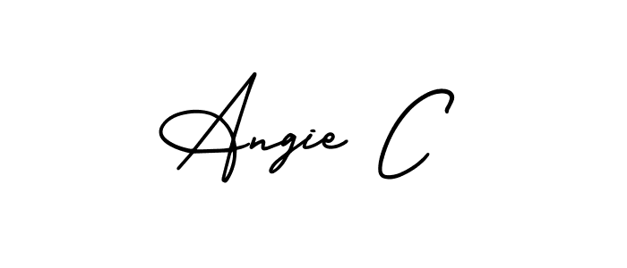 This is the best signature style for the Angie C name. Also you like these signature font (AmerikaSignatureDemo-Regular). Mix name signature. Angie C signature style 3 images and pictures png