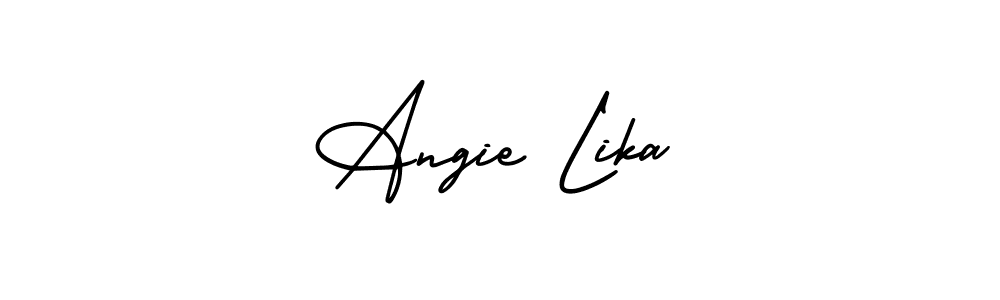 Angie Lika stylish signature style. Best Handwritten Sign (AmerikaSignatureDemo-Regular) for my name. Handwritten Signature Collection Ideas for my name Angie Lika. Angie Lika signature style 3 images and pictures png