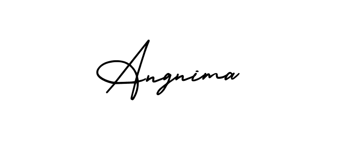 You should practise on your own different ways (AmerikaSignatureDemo-Regular) to write your name (Angnima) in signature. don't let someone else do it for you. Angnima signature style 3 images and pictures png