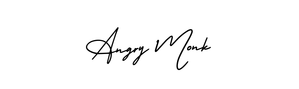 How to make Angry Monk signature? AmerikaSignatureDemo-Regular is a professional autograph style. Create handwritten signature for Angry Monk name. Angry Monk signature style 3 images and pictures png