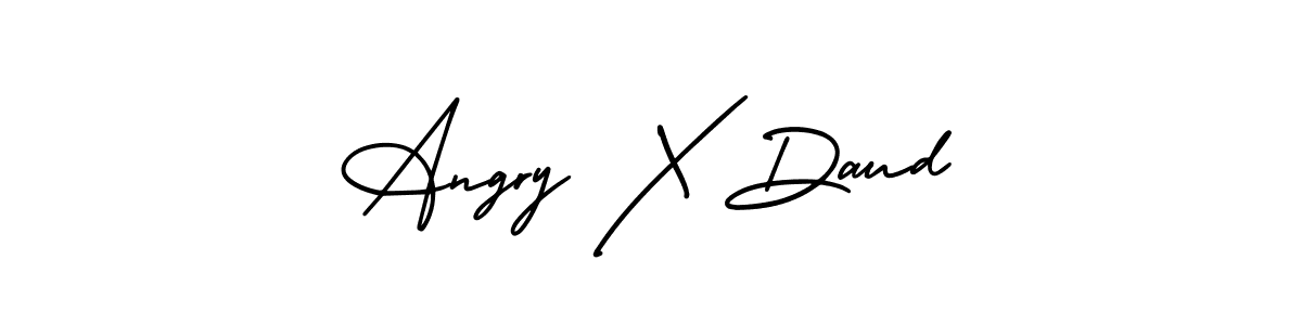 Similarly AmerikaSignatureDemo-Regular is the best handwritten signature design. Signature creator online .You can use it as an online autograph creator for name Angry X Daud. Angry X Daud signature style 3 images and pictures png