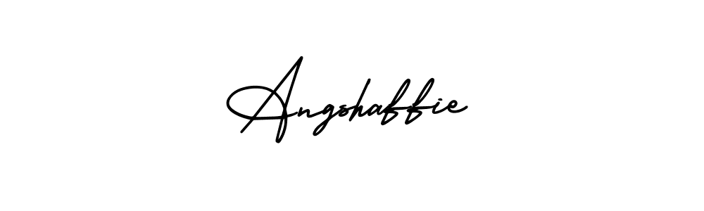 The best way (AmerikaSignatureDemo-Regular) to make a short signature is to pick only two or three words in your name. The name Angshaffie include a total of six letters. For converting this name. Angshaffie signature style 3 images and pictures png