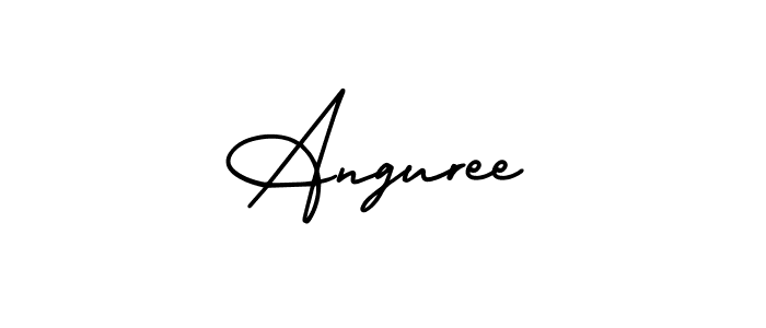 You should practise on your own different ways (AmerikaSignatureDemo-Regular) to write your name (Anguree) in signature. don't let someone else do it for you. Anguree signature style 3 images and pictures png