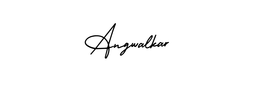 You should practise on your own different ways (AmerikaSignatureDemo-Regular) to write your name (Angwalkar) in signature. don't let someone else do it for you. Angwalkar signature style 3 images and pictures png