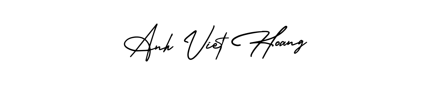 You should practise on your own different ways (AmerikaSignatureDemo-Regular) to write your name (Anh Viet Hoang) in signature. don't let someone else do it for you. Anh Viet Hoang signature style 3 images and pictures png