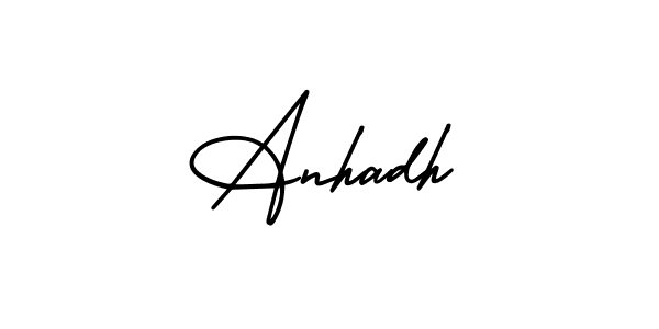 Use a signature maker to create a handwritten signature online. With this signature software, you can design (AmerikaSignatureDemo-Regular) your own signature for name Anhadh. Anhadh signature style 3 images and pictures png