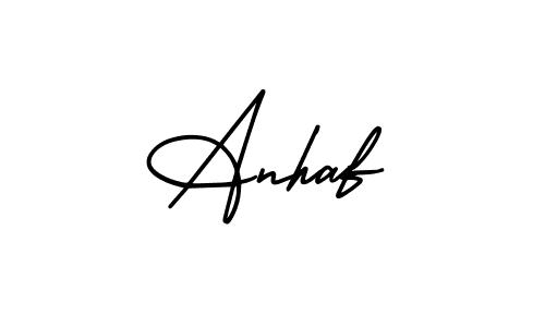 Use a signature maker to create a handwritten signature online. With this signature software, you can design (AmerikaSignatureDemo-Regular) your own signature for name Anhaf. Anhaf signature style 3 images and pictures png
