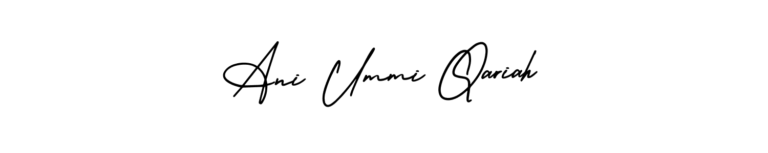 Here are the top 10 professional signature styles for the name Ani Ummi Qariah. These are the best autograph styles you can use for your name. Ani Ummi Qariah signature style 3 images and pictures png