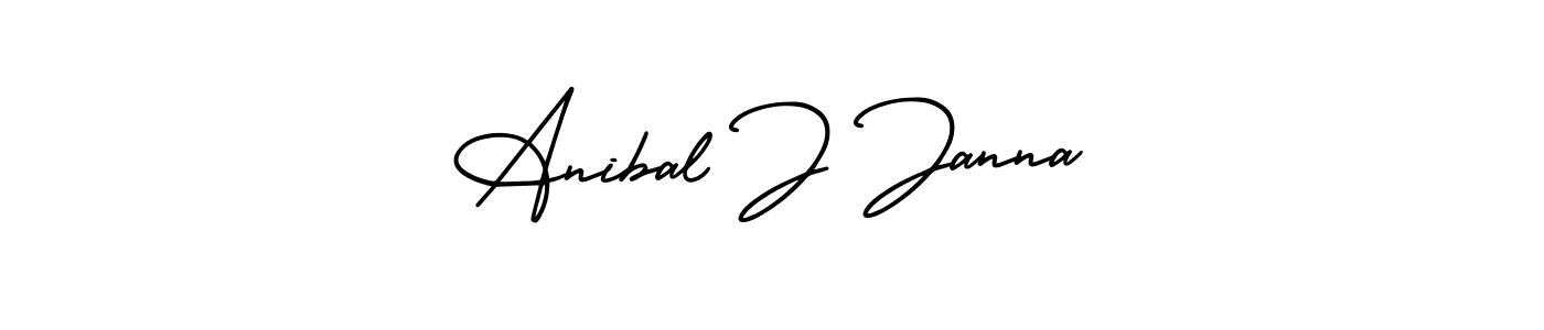 How to make Anibal J Janna name signature. Use AmerikaSignatureDemo-Regular style for creating short signs online. This is the latest handwritten sign. Anibal J Janna signature style 3 images and pictures png