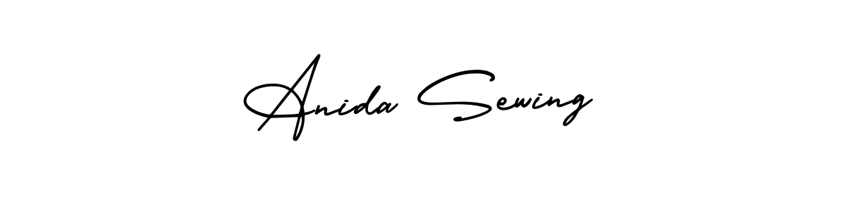 Similarly AmerikaSignatureDemo-Regular is the best handwritten signature design. Signature creator online .You can use it as an online autograph creator for name Anida Sewing. Anida Sewing signature style 3 images and pictures png