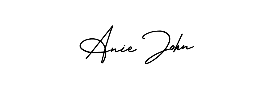 Make a beautiful signature design for name Anie John. With this signature (AmerikaSignatureDemo-Regular) style, you can create a handwritten signature for free. Anie John signature style 3 images and pictures png