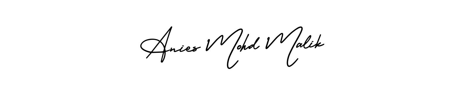 It looks lik you need a new signature style for name Anies Mohd Malik. Design unique handwritten (AmerikaSignatureDemo-Regular) signature with our free signature maker in just a few clicks. Anies Mohd Malik signature style 3 images and pictures png