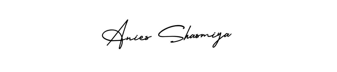 Also You can easily find your signature by using the search form. We will create Anies Shasmiya name handwritten signature images for you free of cost using AmerikaSignatureDemo-Regular sign style. Anies Shasmiya signature style 3 images and pictures png