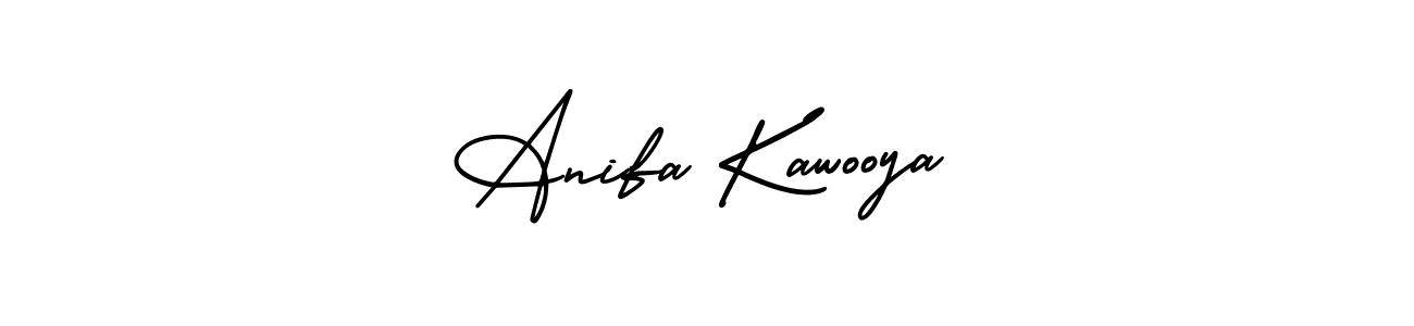 if you are searching for the best signature style for your name Anifa Kawooya. so please give up your signature search. here we have designed multiple signature styles  using AmerikaSignatureDemo-Regular. Anifa Kawooya signature style 3 images and pictures png