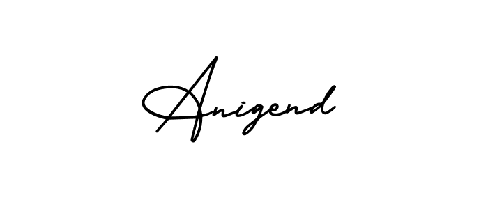 How to make Anigend name signature. Use AmerikaSignatureDemo-Regular style for creating short signs online. This is the latest handwritten sign. Anigend signature style 3 images and pictures png