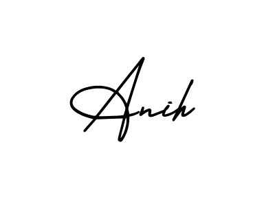 Similarly AmerikaSignatureDemo-Regular is the best handwritten signature design. Signature creator online .You can use it as an online autograph creator for name Anih. Anih signature style 3 images and pictures png