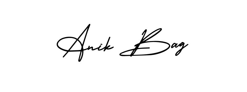 How to make Anik Bag name signature. Use AmerikaSignatureDemo-Regular style for creating short signs online. This is the latest handwritten sign. Anik Bag signature style 3 images and pictures png