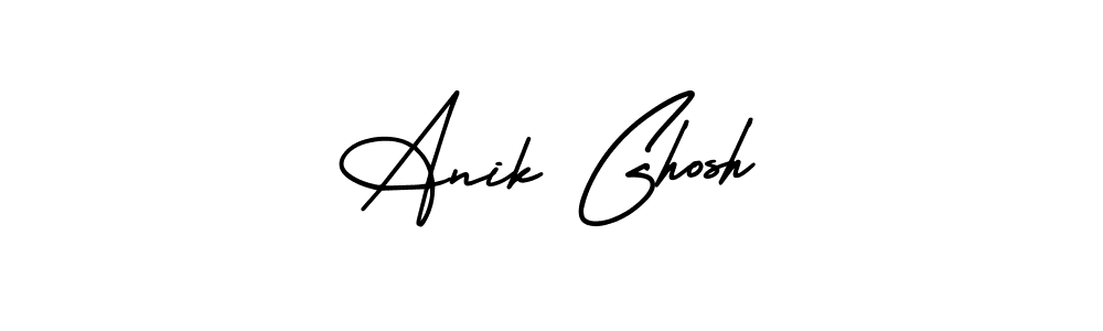 You should practise on your own different ways (AmerikaSignatureDemo-Regular) to write your name (Anik Ghosh) in signature. don't let someone else do it for you. Anik Ghosh signature style 3 images and pictures png