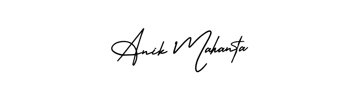 How to make Anik Mahanta signature? AmerikaSignatureDemo-Regular is a professional autograph style. Create handwritten signature for Anik Mahanta name. Anik Mahanta signature style 3 images and pictures png