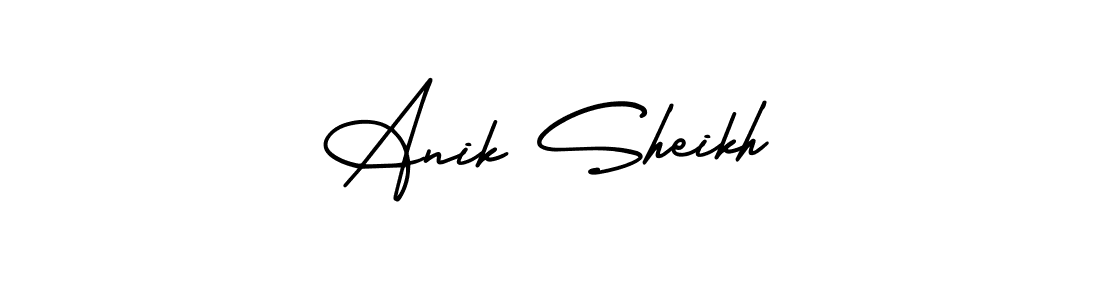 How to Draw Anik Sheikh signature style? AmerikaSignatureDemo-Regular is a latest design signature styles for name Anik Sheikh. Anik Sheikh signature style 3 images and pictures png