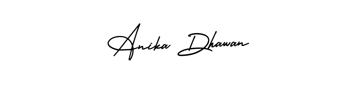 It looks lik you need a new signature style for name Anika Dhawan. Design unique handwritten (AmerikaSignatureDemo-Regular) signature with our free signature maker in just a few clicks. Anika Dhawan signature style 3 images and pictures png