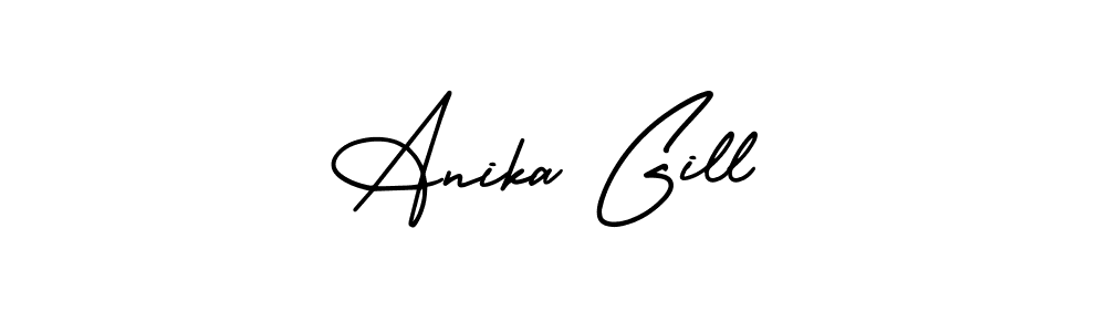 How to make Anika Gill name signature. Use AmerikaSignatureDemo-Regular style for creating short signs online. This is the latest handwritten sign. Anika Gill signature style 3 images and pictures png