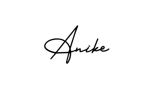 You should practise on your own different ways (AmerikaSignatureDemo-Regular) to write your name (Anike) in signature. don't let someone else do it for you. Anike signature style 3 images and pictures png