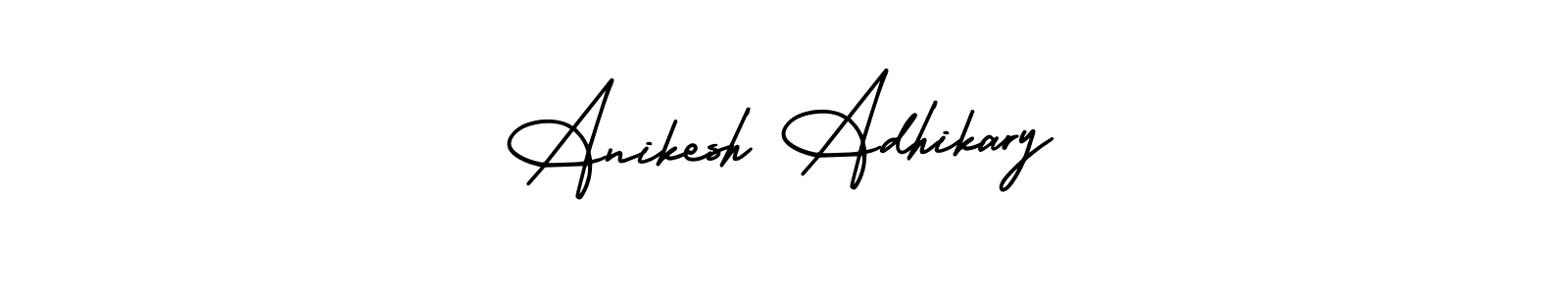 Make a beautiful signature design for name Anikesh Adhikary. With this signature (AmerikaSignatureDemo-Regular) style, you can create a handwritten signature for free. Anikesh Adhikary signature style 3 images and pictures png