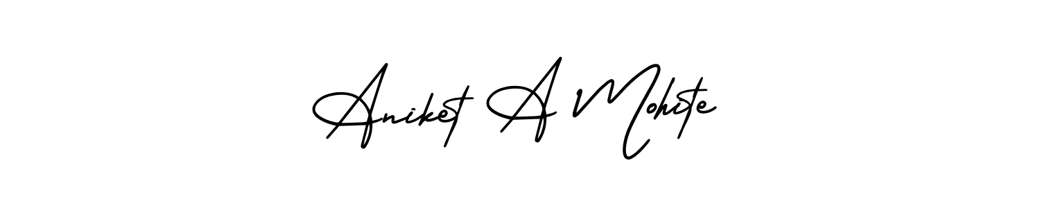 You can use this online signature creator to create a handwritten signature for the name Aniket A Mohite. This is the best online autograph maker. Aniket A Mohite signature style 3 images and pictures png