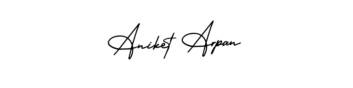 Also You can easily find your signature by using the search form. We will create Aniket Arpan name handwritten signature images for you free of cost using AmerikaSignatureDemo-Regular sign style. Aniket Arpan signature style 3 images and pictures png