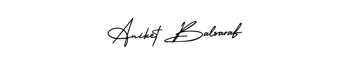 Design your own signature with our free online signature maker. With this signature software, you can create a handwritten (AmerikaSignatureDemo-Regular) signature for name Aniket Balsaraf. Aniket Balsaraf signature style 3 images and pictures png