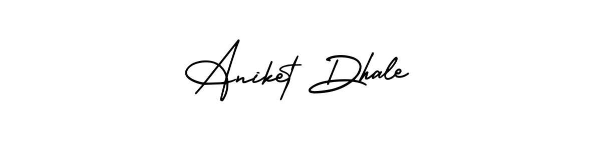 The best way (AmerikaSignatureDemo-Regular) to make a short signature is to pick only two or three words in your name. The name Aniket Dhale include a total of six letters. For converting this name. Aniket Dhale signature style 3 images and pictures png