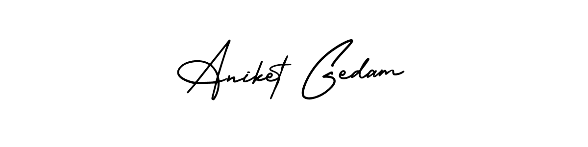 It looks lik you need a new signature style for name Aniket Gedam. Design unique handwritten (AmerikaSignatureDemo-Regular) signature with our free signature maker in just a few clicks. Aniket Gedam signature style 3 images and pictures png
