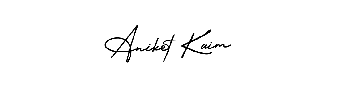 Similarly AmerikaSignatureDemo-Regular is the best handwritten signature design. Signature creator online .You can use it as an online autograph creator for name Aniket Kaim. Aniket Kaim signature style 3 images and pictures png