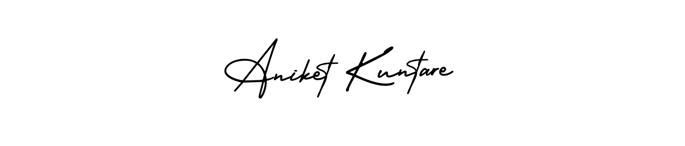 AmerikaSignatureDemo-Regular is a professional signature style that is perfect for those who want to add a touch of class to their signature. It is also a great choice for those who want to make their signature more unique. Get Aniket Kuntare name to fancy signature for free. Aniket Kuntare signature style 3 images and pictures png