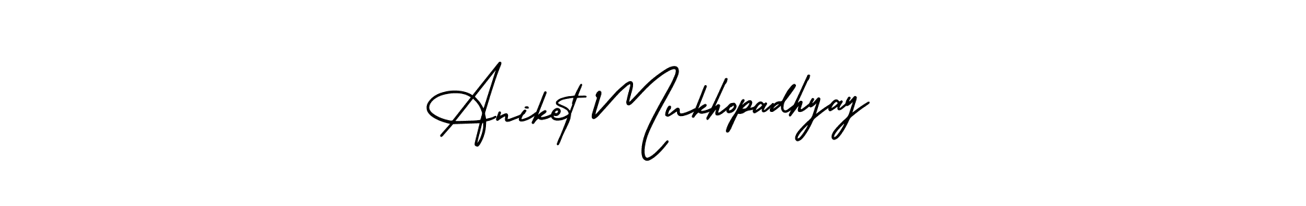 Also You can easily find your signature by using the search form. We will create Aniket Mukhopadhyay name handwritten signature images for you free of cost using AmerikaSignatureDemo-Regular sign style. Aniket Mukhopadhyay signature style 3 images and pictures png