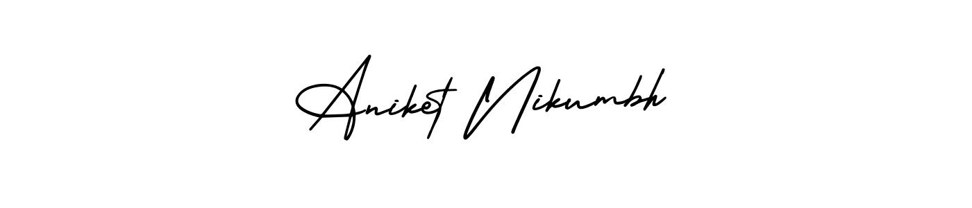 AmerikaSignatureDemo-Regular is a professional signature style that is perfect for those who want to add a touch of class to their signature. It is also a great choice for those who want to make their signature more unique. Get Aniket Nikumbh name to fancy signature for free. Aniket Nikumbh signature style 3 images and pictures png