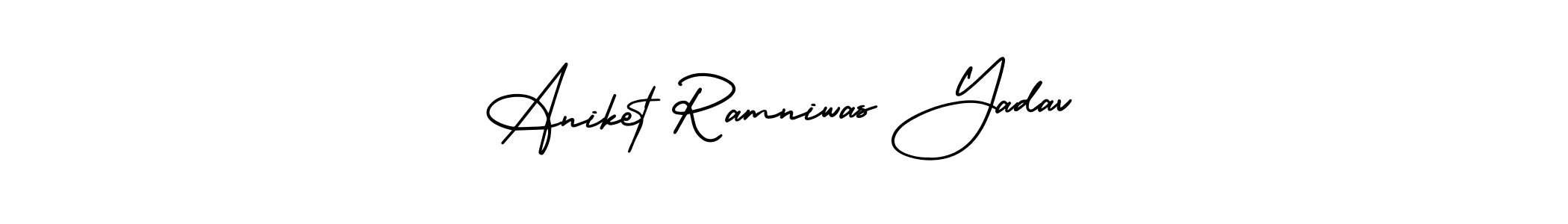 Aniket Ramniwas Yadav stylish signature style. Best Handwritten Sign (AmerikaSignatureDemo-Regular) for my name. Handwritten Signature Collection Ideas for my name Aniket Ramniwas Yadav. Aniket Ramniwas Yadav signature style 3 images and pictures png