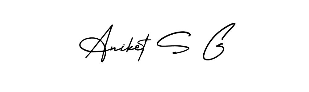 Make a beautiful signature design for name Aniket S G. With this signature (AmerikaSignatureDemo-Regular) style, you can create a handwritten signature for free. Aniket S G signature style 3 images and pictures png
