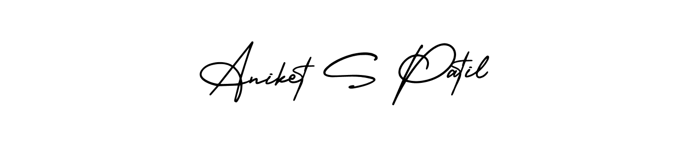How to make Aniket S Patil name signature. Use AmerikaSignatureDemo-Regular style for creating short signs online. This is the latest handwritten sign. Aniket S Patil signature style 3 images and pictures png